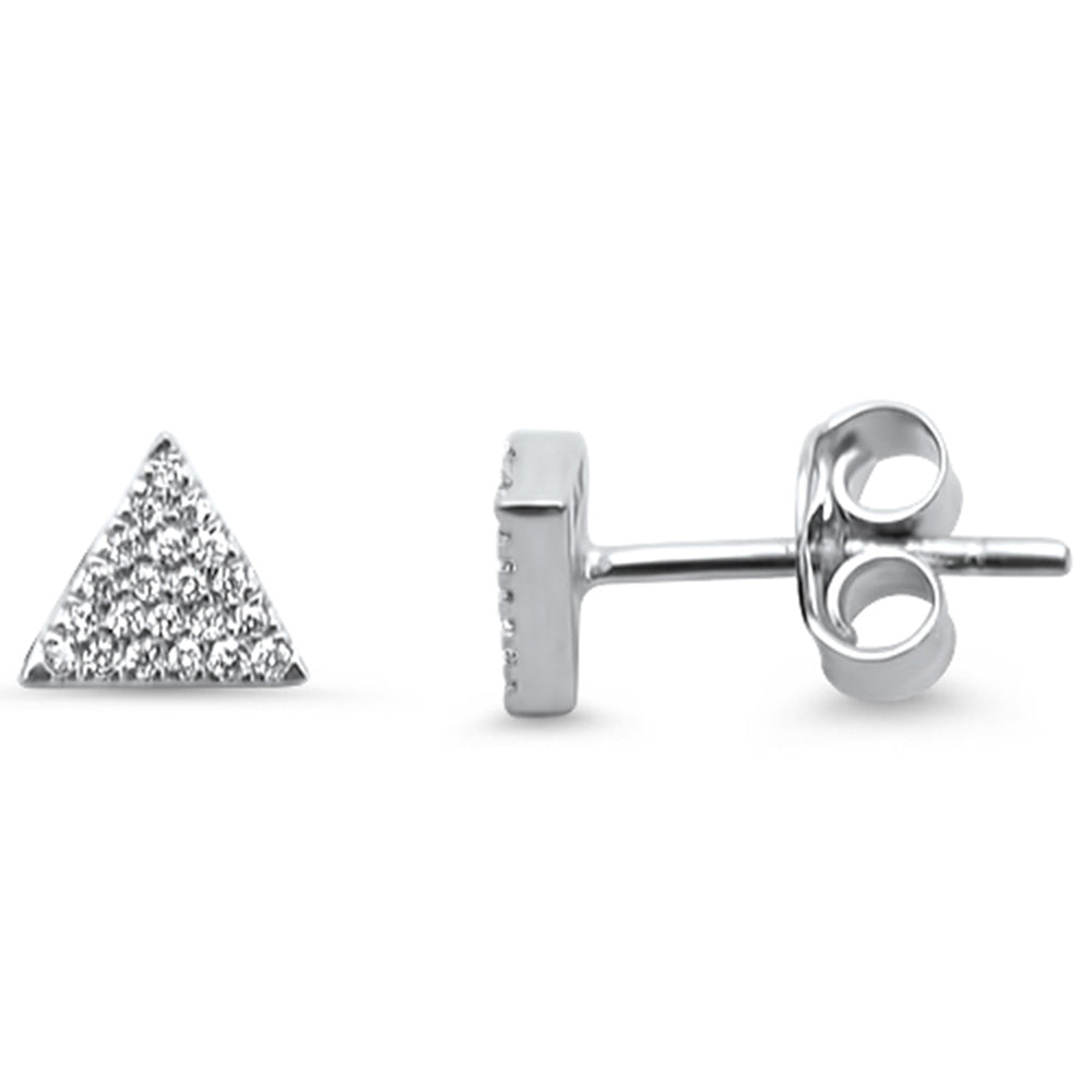 DIAMOND  CLOSEOUT! .08ct 14kt White Gold Triangle Diamond Stud Earrings