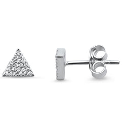 DIAMOND  CLOSEOUT! .08ct 14kt White Gold Triangle Diamond Stud Earrings
