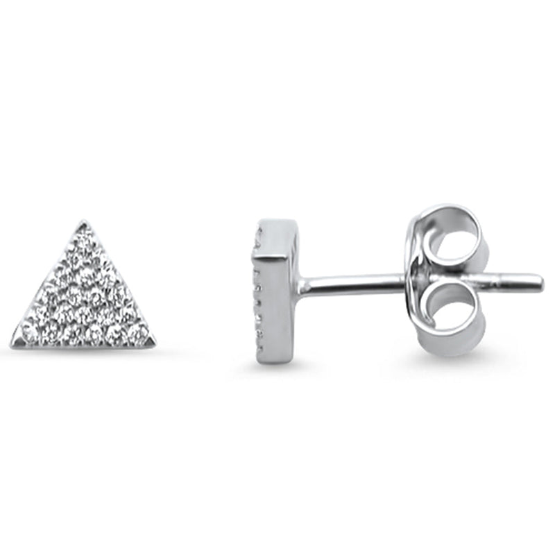 DIAMOND  CLOSEOUT! .08ct 14kt White Gold Triangle Diamond Stud Earrings
