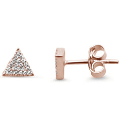 DIAMOND CLOSEOUT! .10ct 14kt Rose Gold Triangle Diamond Stud Earrings