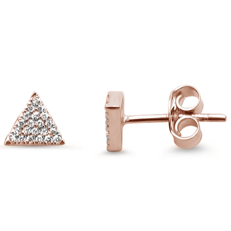 DIAMOND CLOSEOUT! .10ct 14kt Rose Gold Triangle Diamond Stud Earrings