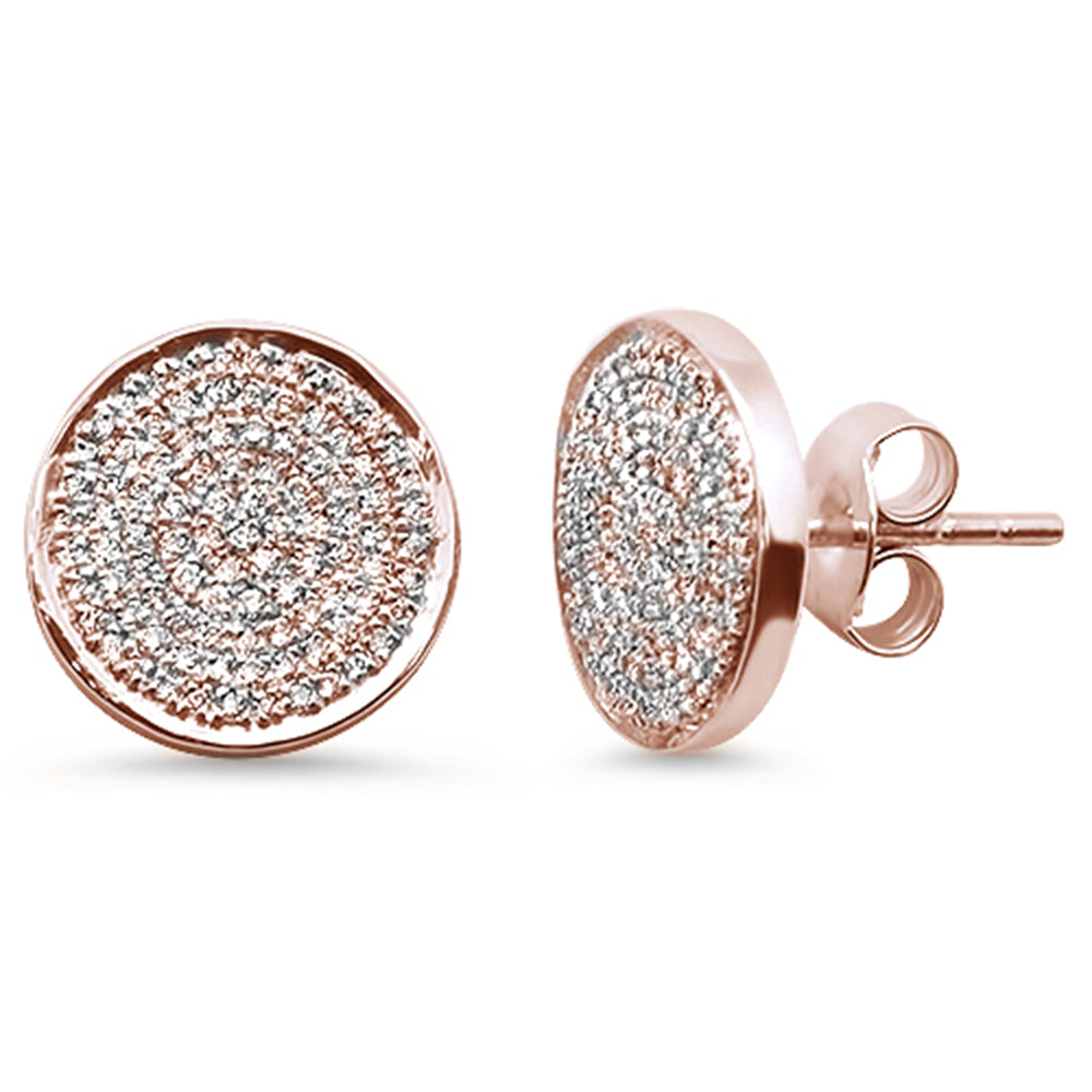 DIAMOND CLOSEOUT!  .37ct 14kt Rose Gold Round Diamond Circle Disc Diamond Stud Earrings