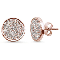 DIAMOND CLOSEOUT!  .37ct 14kt Rose Gold Round Diamond Circle Disc Diamond Stud Earrings