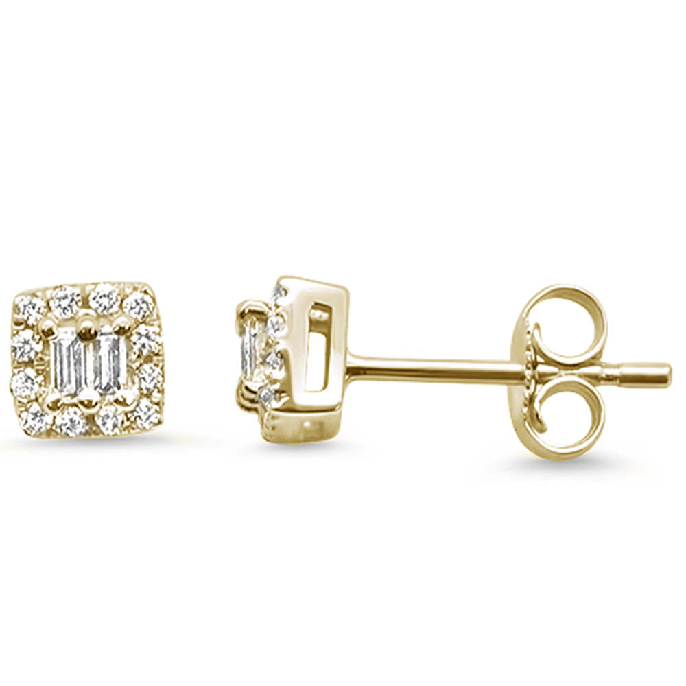 DIAMOND CLOSEOUT! .20ct 14K Yellow Gold Modern Square Diamond Earrings