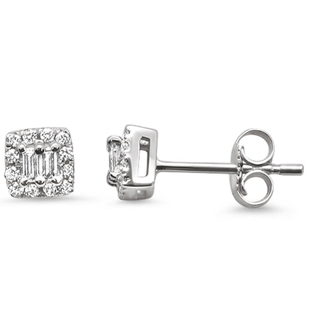 DIAMOND CLOSEOUT! .20ct 14k White Gold Diamond Square Shaped Stud Earrings