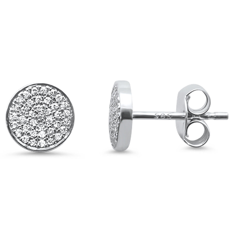 DIAMOND CLOSEOUT! .15ct 14kt White Gold Trendy Micro Pave Round Disc Diamond Earrings