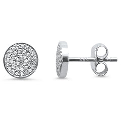 DIAMOND CLOSEOUT! .15ct 14kt White Gold Trendy Micro Pave Round Disc Diamond Earrings