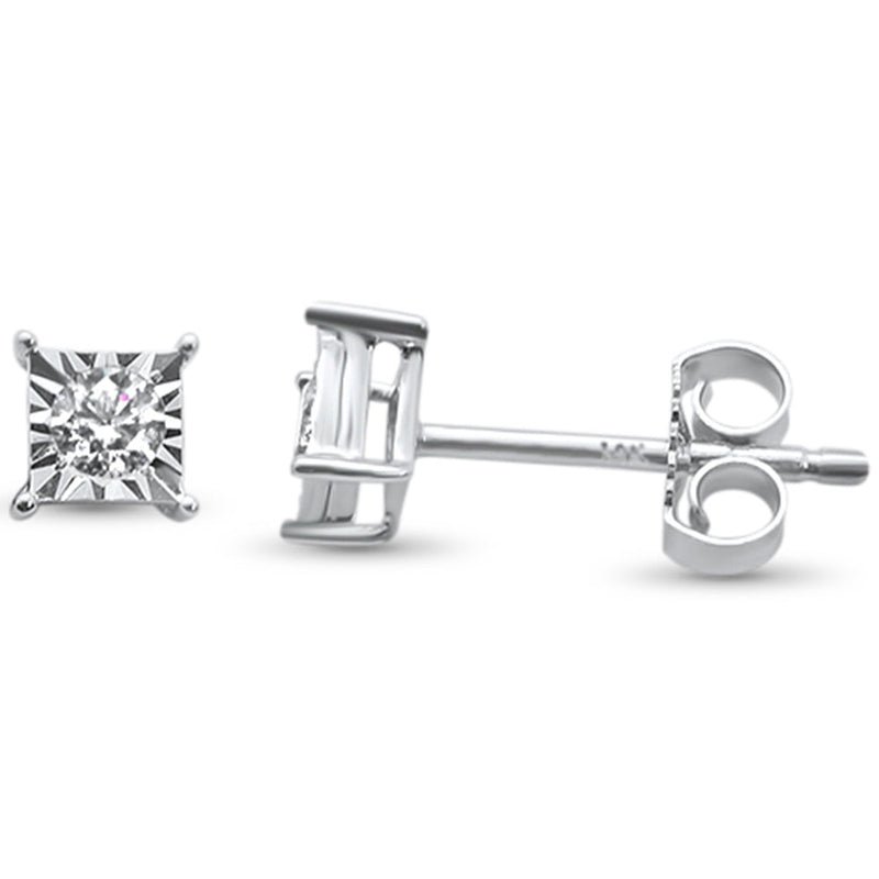 .16ct 14k White Gold Diamond Earrings
