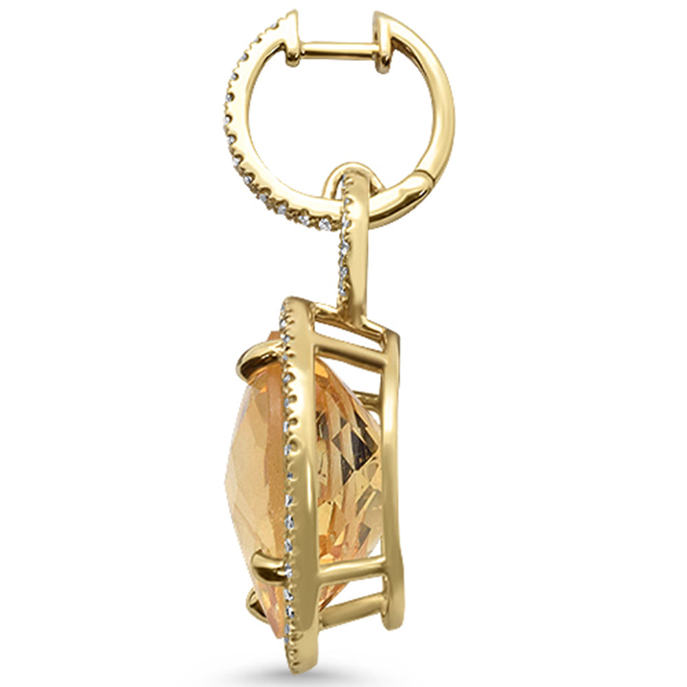 GEMSTONE CLOSEOUT!  23.44ct 10k Yellow Gold Natural Citrine Drop Dangle Earrings