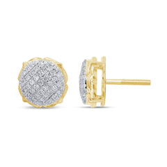 SPECIAL! .80ct 10k Yellow Gold Invisible Cluster Diamond Earrings
