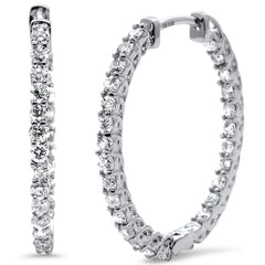 DIAMOND CLOSEOUT!  1.04ct 14k White Gold Diamond Hoop Huggie Earrings