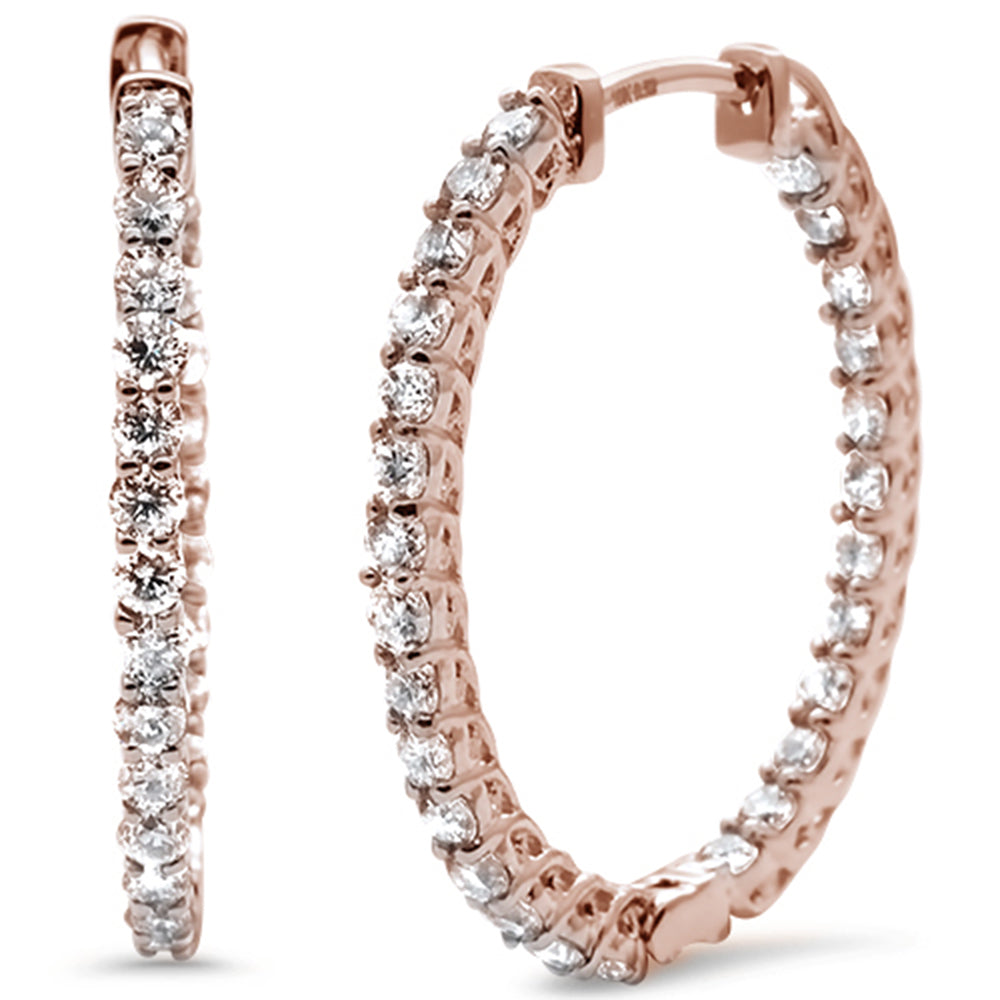 DIAMOND CLOSEOUT!  1.01ct 14k Rose Gold Diamond Hoop Huggie Earrings
