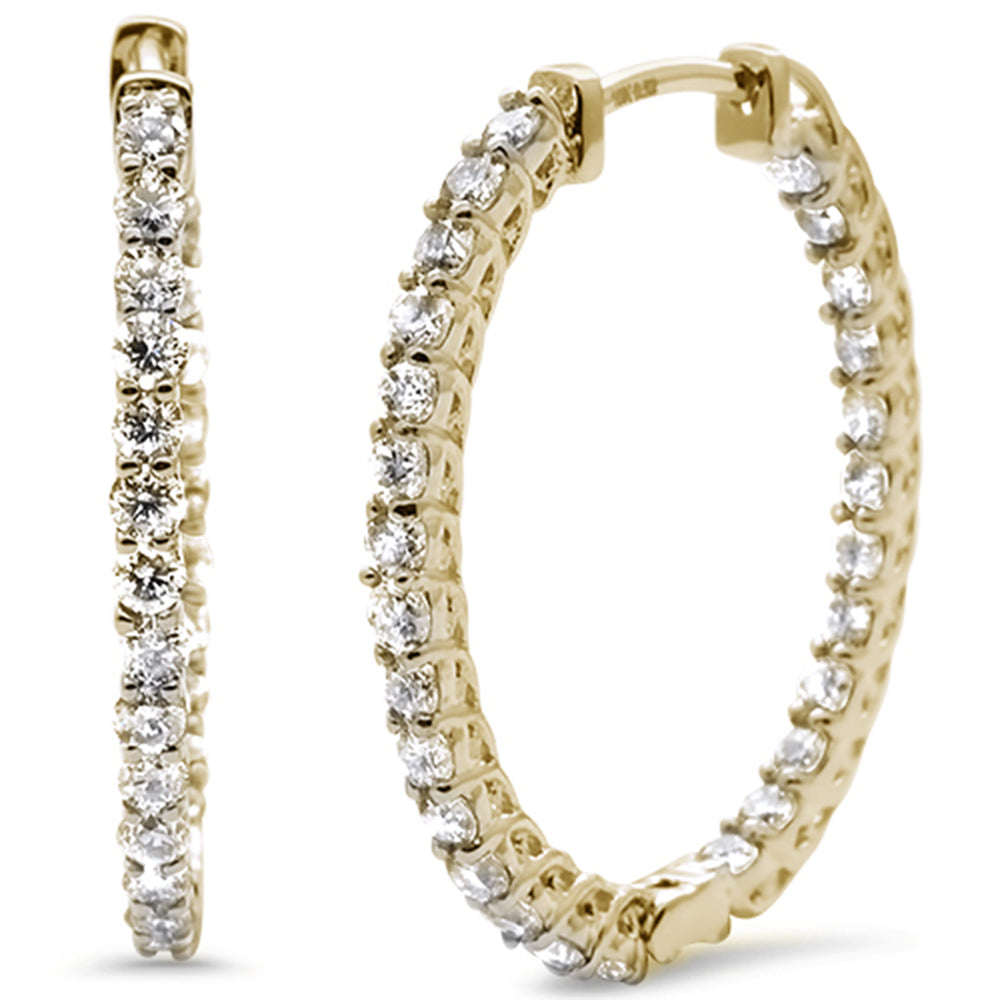 DIAMOND CLOSEOUT! 1.03ct 10k Yellow Gold Diamond Hoop Huggie Earrings