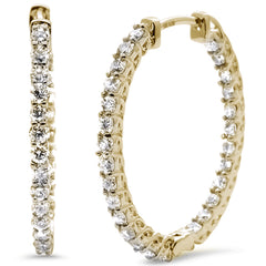 DIAMOND CLOSEOUT! 1.03ct 10k Yellow Gold Diamond Hoop Huggie Earrings