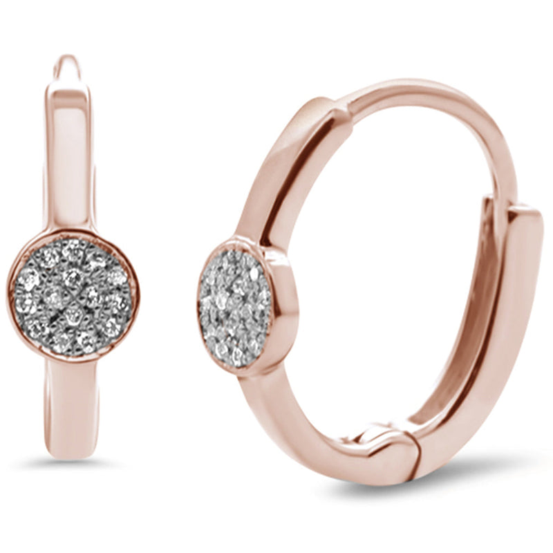 DIAMOND CLOSEOUT! .05ct F SI 14K Rose Gold Diamond Lever Back Style Earrings