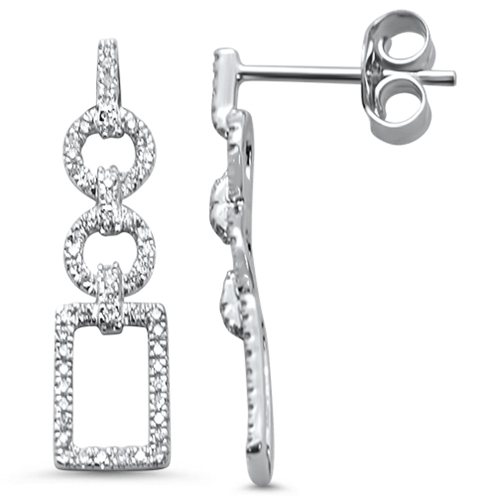 DIAMOND CLOSEOUT! .20ct 14K White Gold Modern Drop Dangle Diamond Earrings