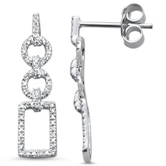 DIAMOND CLOSEOUT! .20ct 14K White Gold Modern Drop Dangle Diamond Earrings