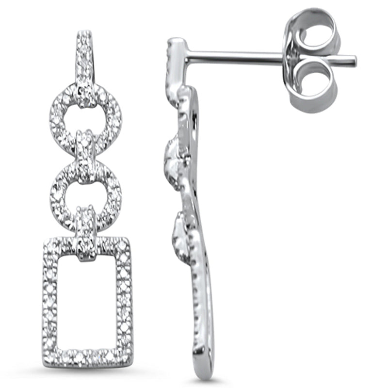 DIAMOND CLOSEOUT! .20ct 14K White Gold Modern Drop Dangle Diamond Earrings