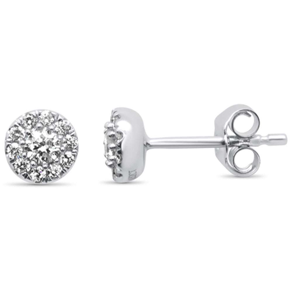 DIAMOND CLOSEOUT! .32ct 14K White Gold Pave Diamond Stud Earrings