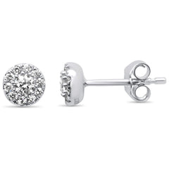 DIAMOND CLOSEOUT! .32ct 14K White Gold Pave Diamond Stud Earrings
