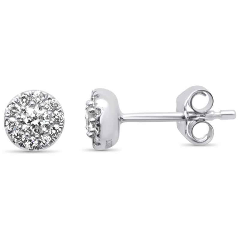 DIAMOND CLOSEOUT! .32ct 14K White Gold Pave Diamond Stud Earrings