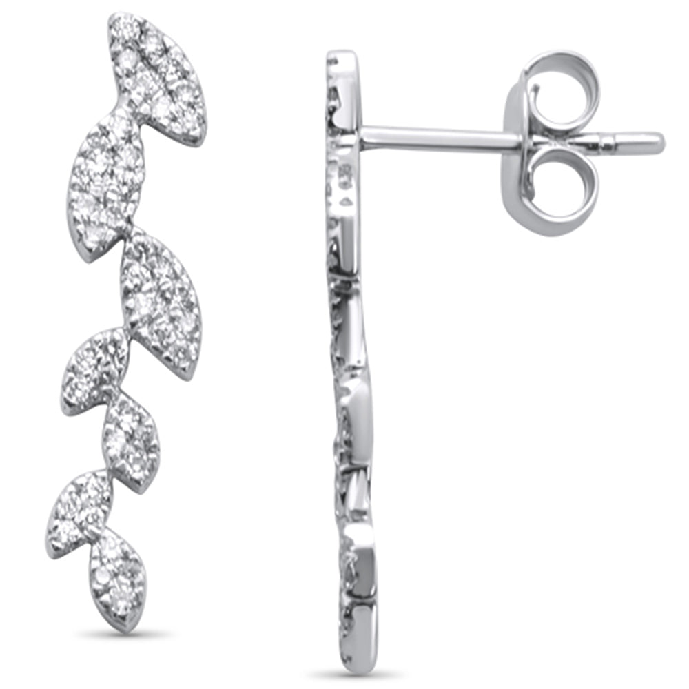 DIAMOND CLOSEOUT! .34ct 14K White Gold Leaf Drop Diamond Earrings