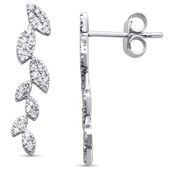 DIAMOND CLOSEOUT! .34ct 14K White Gold Leaf Drop Diamond Earrings