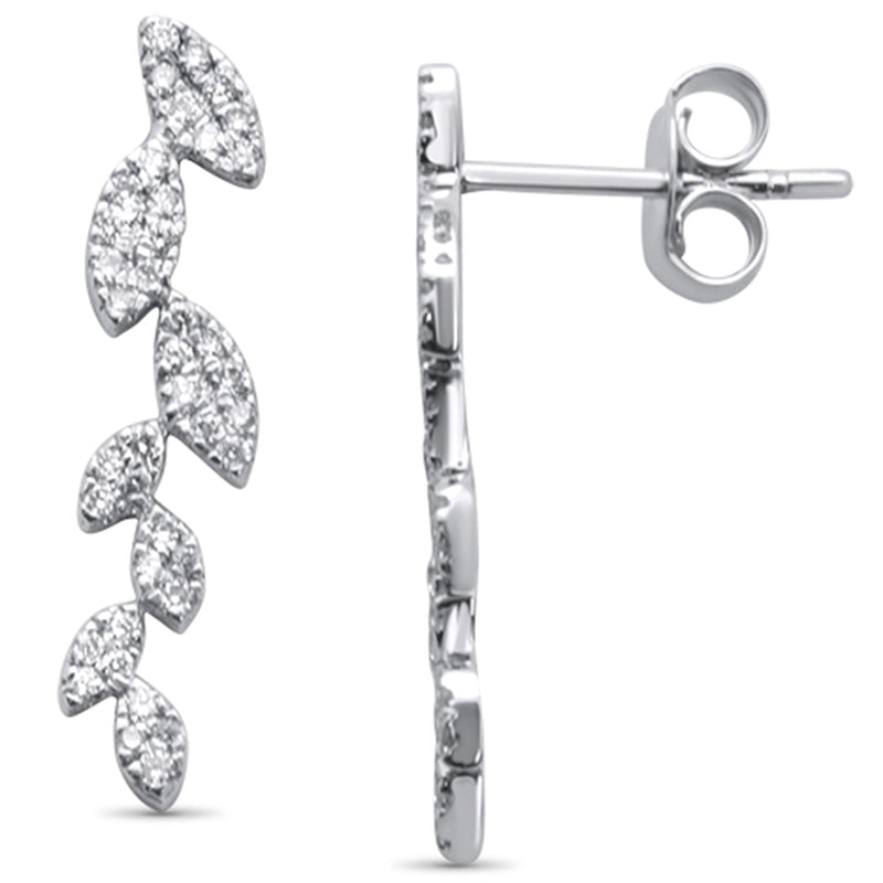 DIAMOND CLOSEOUT! .34ct 14K White Gold Leaf Drop Diamond Earrings