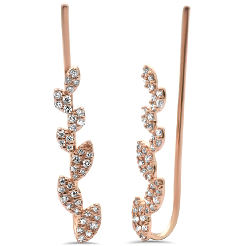 DIAMOND CLOSEOUT! .32ct F SI 14K Rose Gold Diamond Drop Earrings