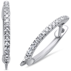 DIAMOND CLOSEOUT! .18ct 14K White Gold Hoop Huggie Diamond Earrings