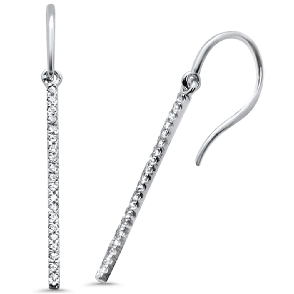 DIAMOND CLOSEOUT! .22ct 14K White Gold Drop Dangle Line Modern Earrings