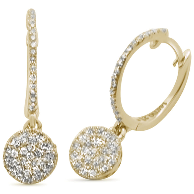 DIAMOND CLOSEOUT! .23ct 14K Yellow Gold Round Drop Dangle Diamond Earrings
