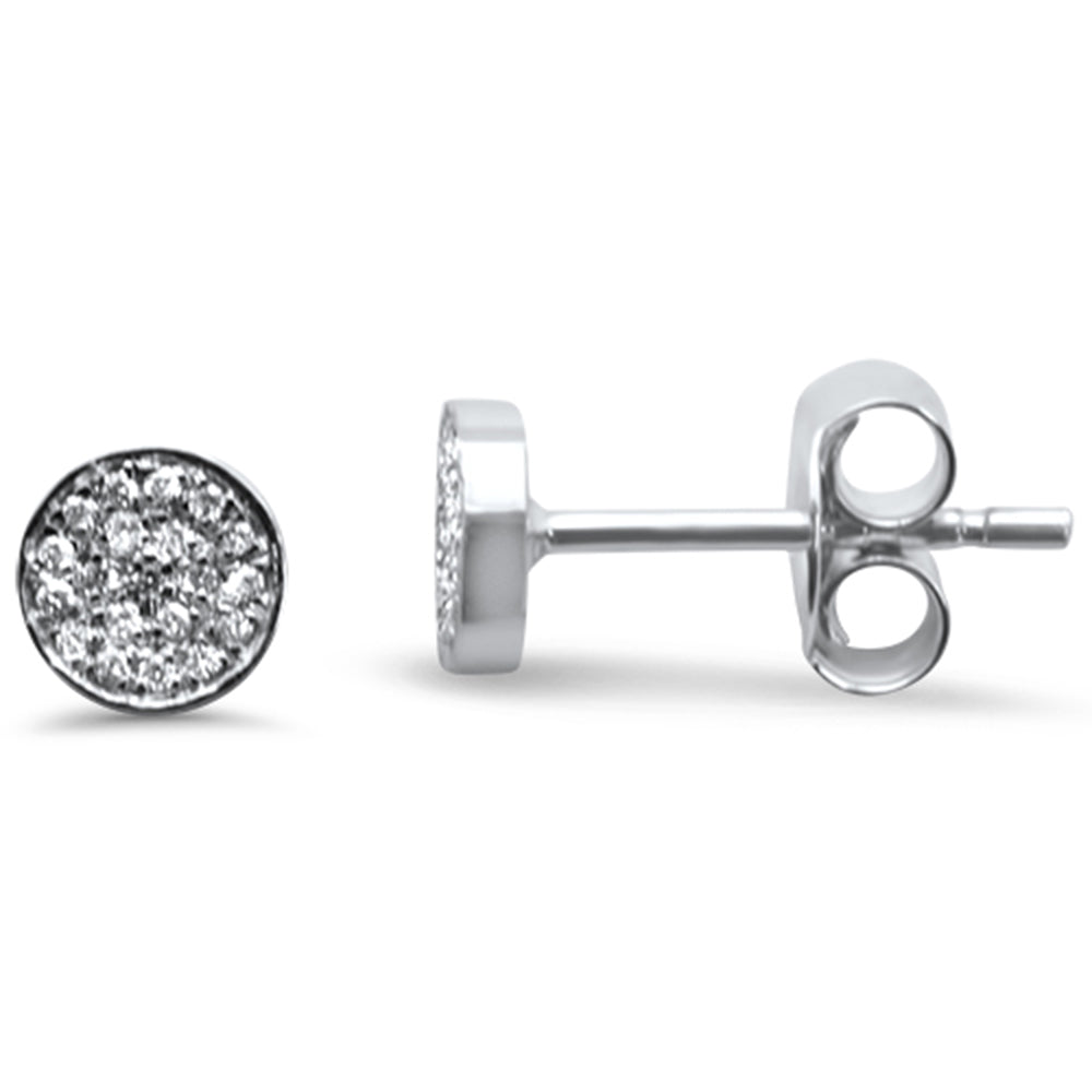 DIAMOND CLOSEOUT! .07ct 14k White Gold Hexagon Shaped Diamond Stud Earrings