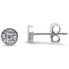 DIAMOND CLOSEOUT! .07ct 14k White Gold Hexagon Shaped Diamond Stud Earrings