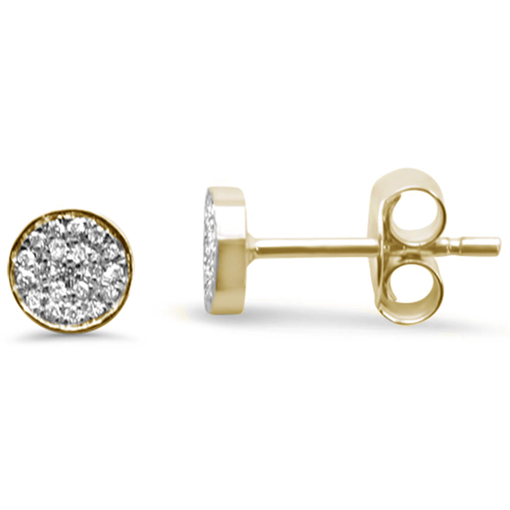 DIAMOND CLOSEOUT! .08ct G SI 14K Yellow Gold Round Bezel Diamond Stud Earrings