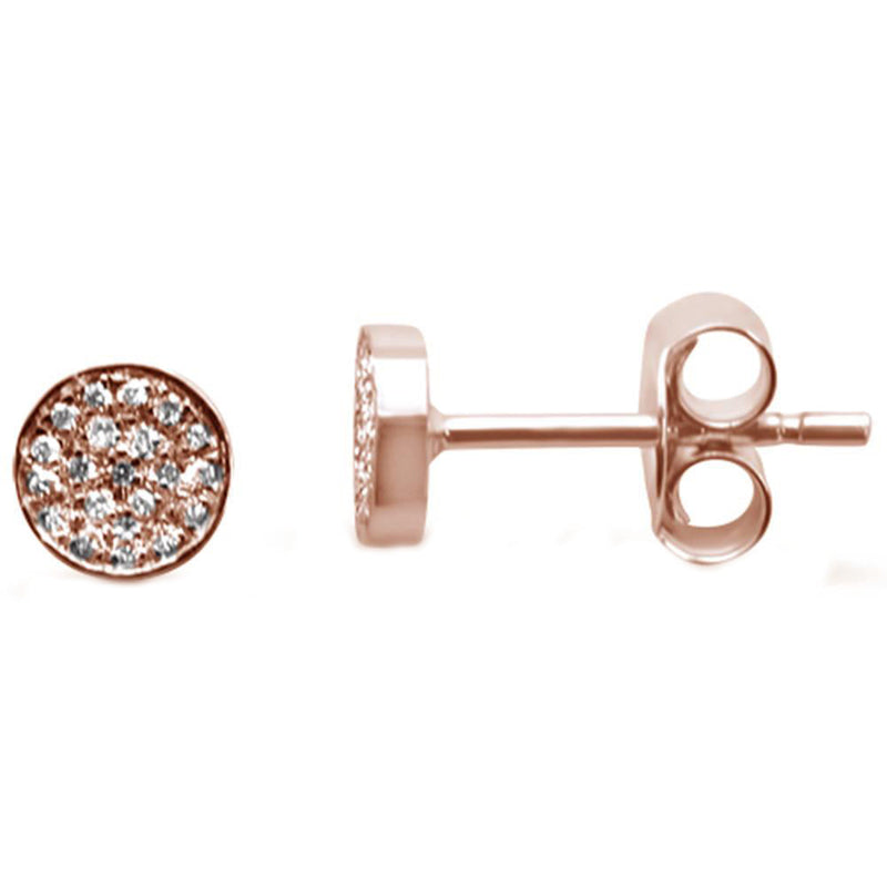 DIAMOND CLOSEOUT! .07ct 14k Rose Gold Hexagon Shaped Diamond Stud Earrings