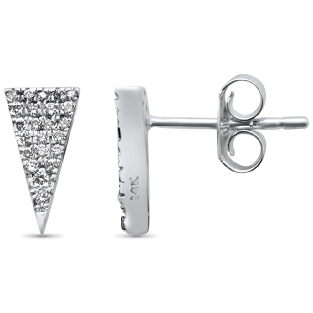 DIAMOND CLOSEOUT! .17ct 14KT White Gold Geometric Triangle Trendy Diamond Stud Earrings