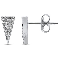 DIAMOND CLOSEOUT! .17ct 14KT White Gold Geometric Triangle Trendy Diamond Stud Earrings