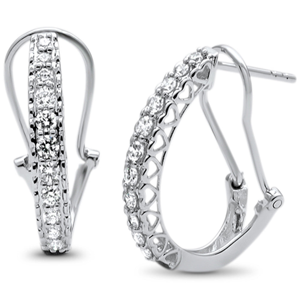 DIAMOND CLOSEOUT!  .50ct F SI 14kt White Gold Diamond J Hoop Huggie Earrings