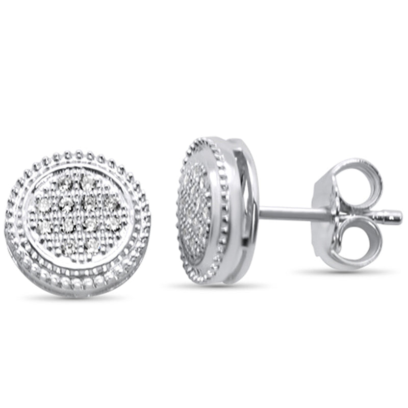DIAMOND CLOSEOUT! .13ct 10K White Gold Diamond Round Stud Earrings