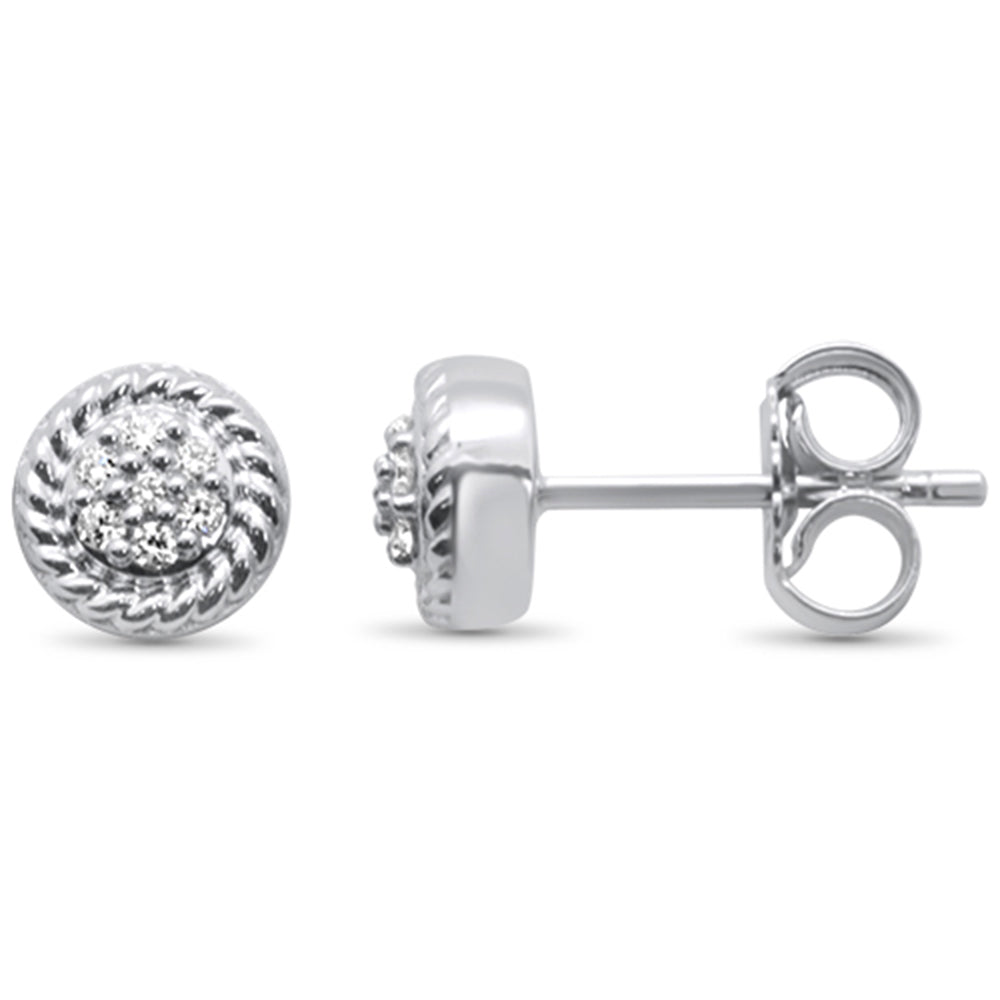 DIAMOND CLOSEOUT! .10ct 10K White Gold Diamond Round Stud Earrings