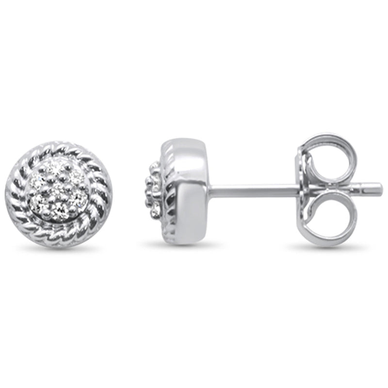 DIAMOND CLOSEOUT! .10ct 10K White Gold Diamond Round Stud Earrings