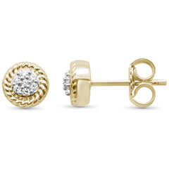 DIAMOND CLOSEOUT! .10ct 10K Yellow Gold Diamond Round Stud Earrings