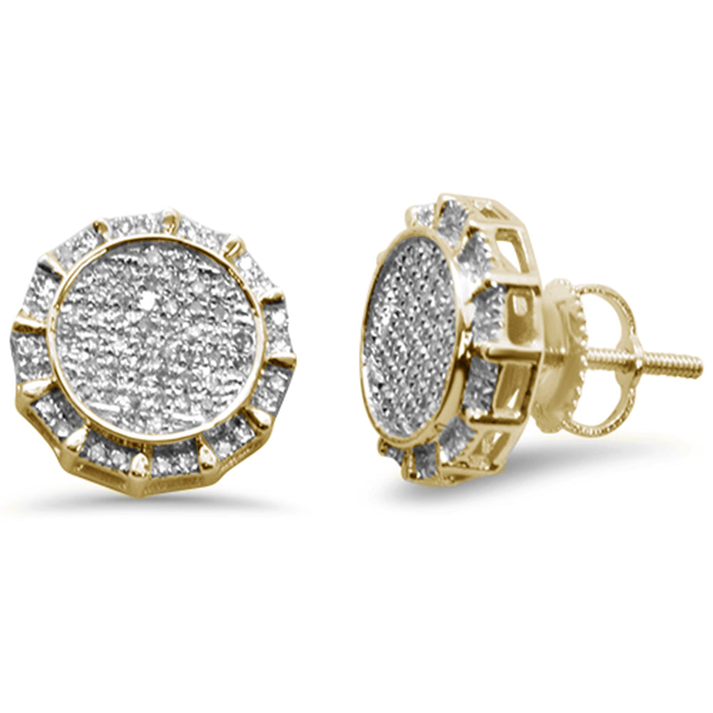 DIAMOND CLOSEOUT! .34ct G SI 10k Yellow Gold Round Micro Pave Diamond Stud Earrings