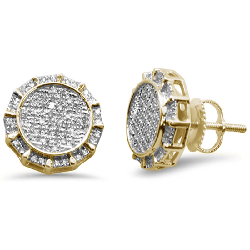 DIAMOND CLOSEOUT! .34ct G SI 10k Yellow Gold Round Micro Pave Diamond Stud Earrings