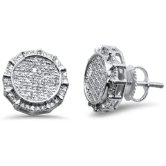 DIAMOND CLOSEOUT! .34ct G SI 10k White Gold Round Micro Pave Diamond Stud Earrings