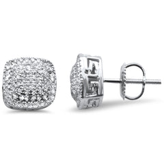DIAMOND CLOSEOUT! .37ct G SI 10K White Gold Square Micro Pave Diamond Stud Earrings