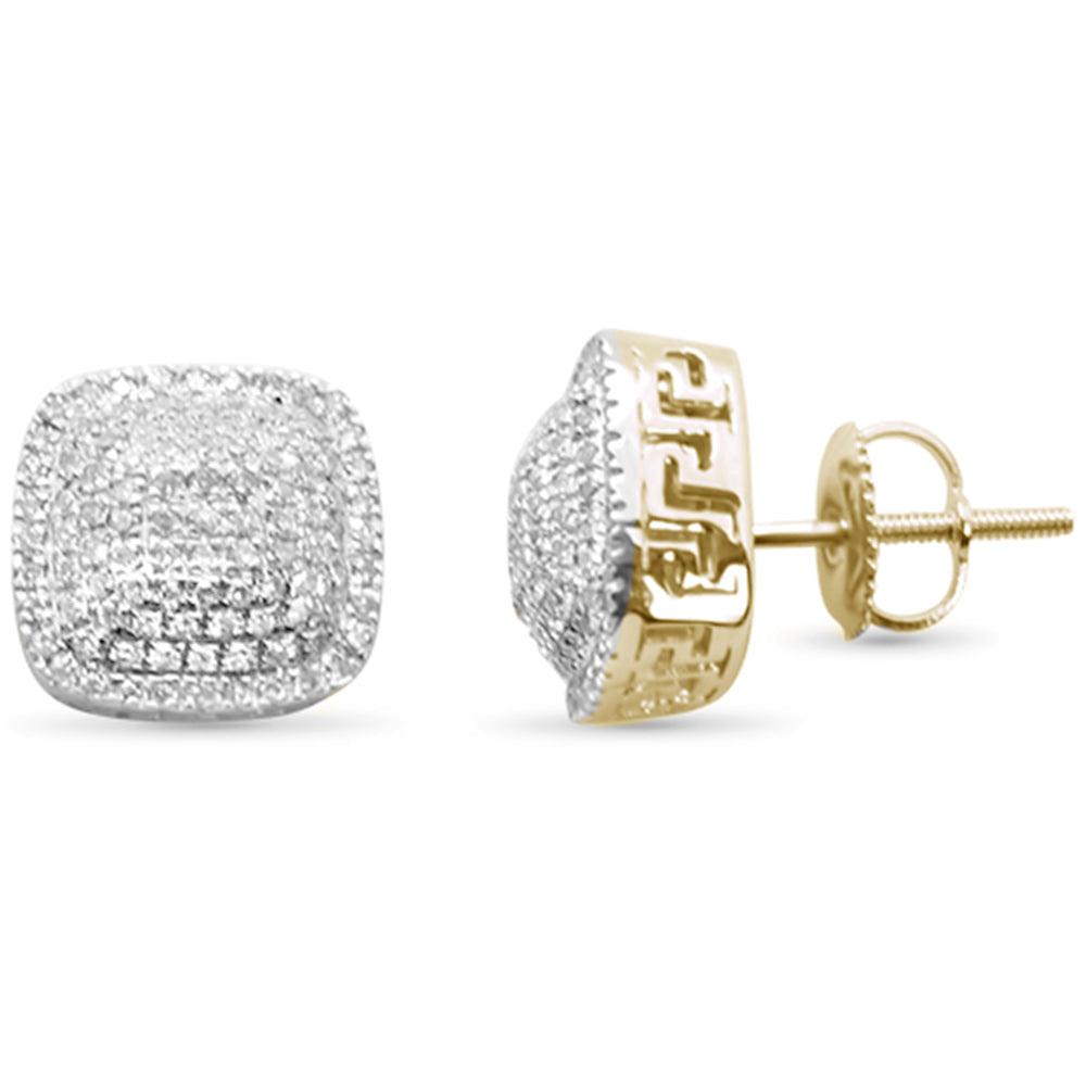 DIAMOND CLOSEOUT! .50ct G SI 10K Yellow Gold Square Micro Pave Diamond Stud Earrings