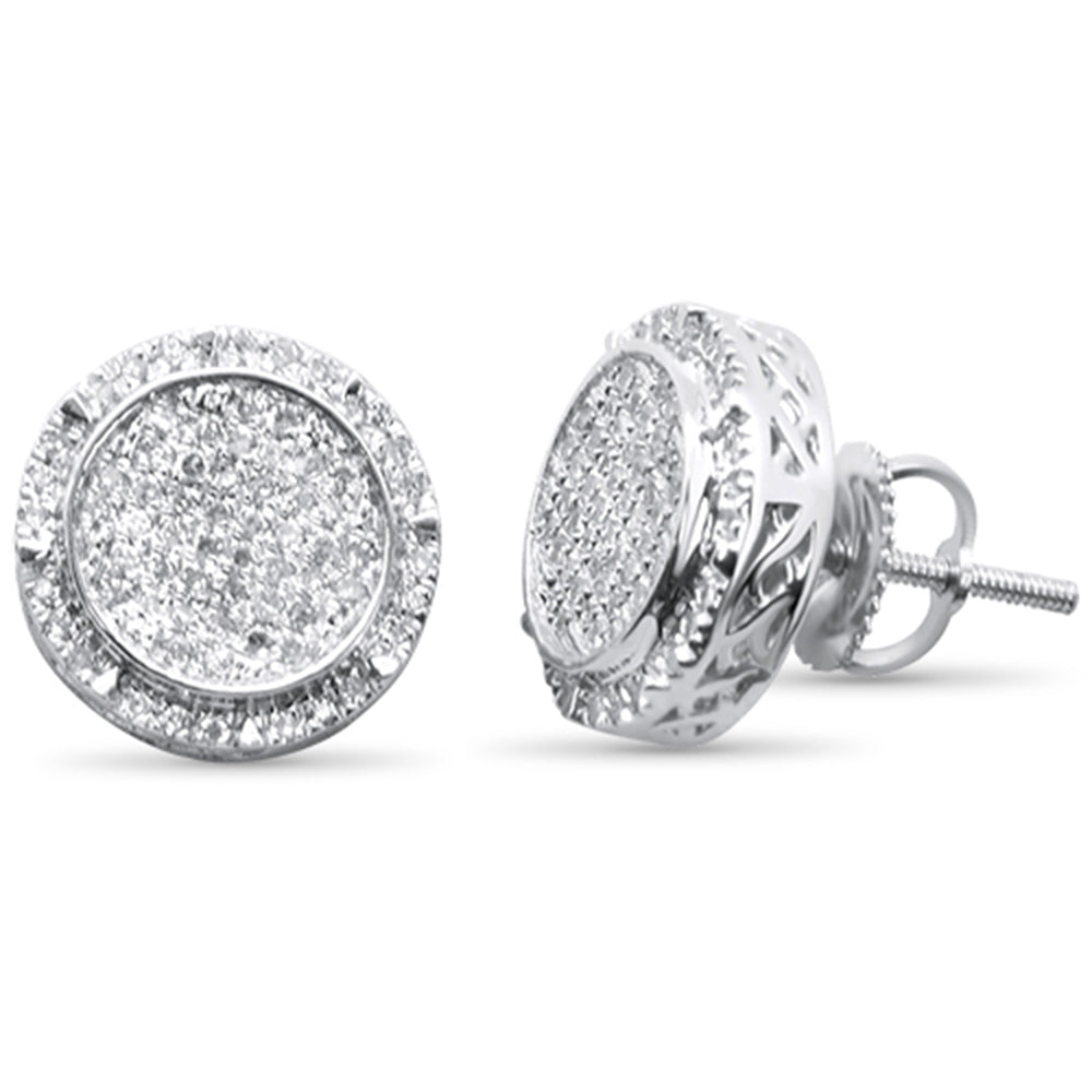 DIAMOND CLOSEOUT! .36ct G SI 10K White Gold Round Micro Pave Diamond Stud Earrings