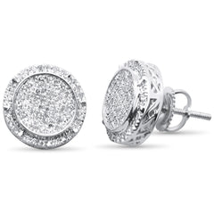 DIAMOND CLOSEOUT! .36ct G SI 10K White Gold Round Micro Pave Diamond Stud Earrings